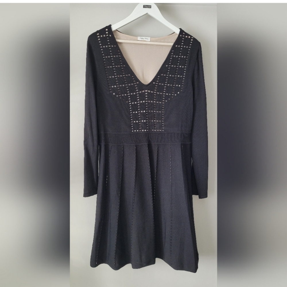 2 for $150 - Calvin Klein Women’s XL Black Dress w Nude Lining & Cut-Out…